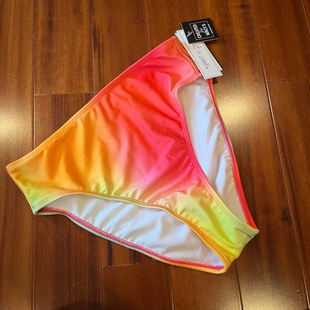 Ombre Orange Bikini‎ Bottom Swim Sunset Yellow Gradient New Size Medium M
